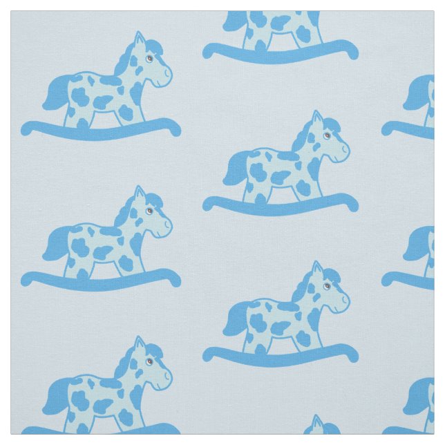 Tissu Motif bleu de cheval de basculage (Échantillon)