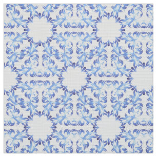 Tissu motif bleu de damassé
