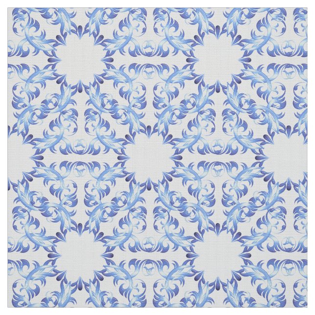 Tissu motif bleu de damassé (Échantillon)