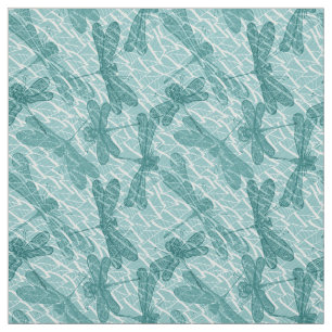 Tissu Motif bleu de libellules