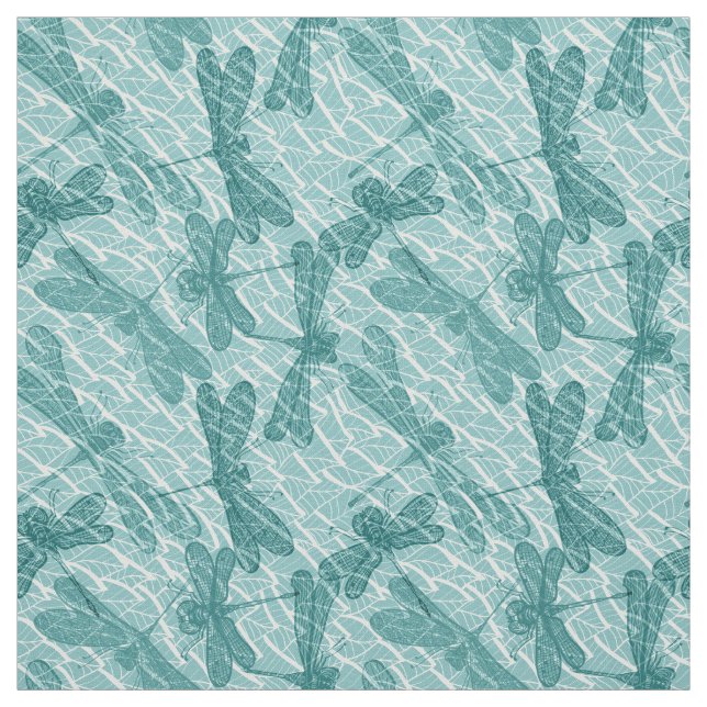 Tissu Motif bleu de libellules (Échantillon)