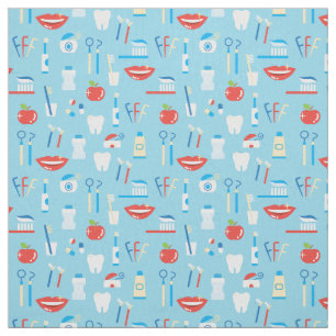 Tissu Motif bleu dentaire