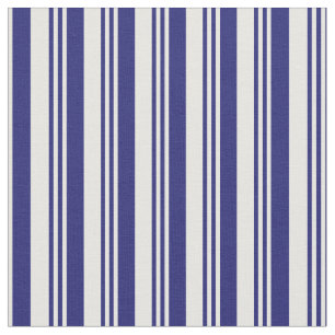 Tissu Motif bleu et blanc de minuit