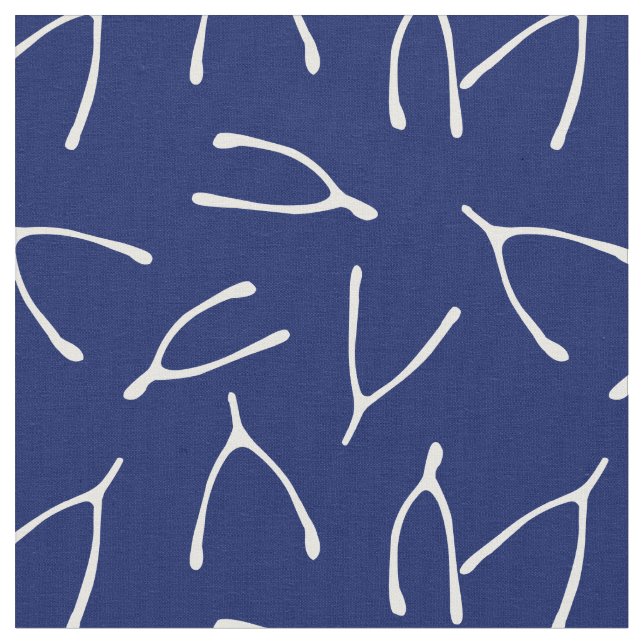 Tissu Motif bleu et blanc Wishbone Navy (Fermer)