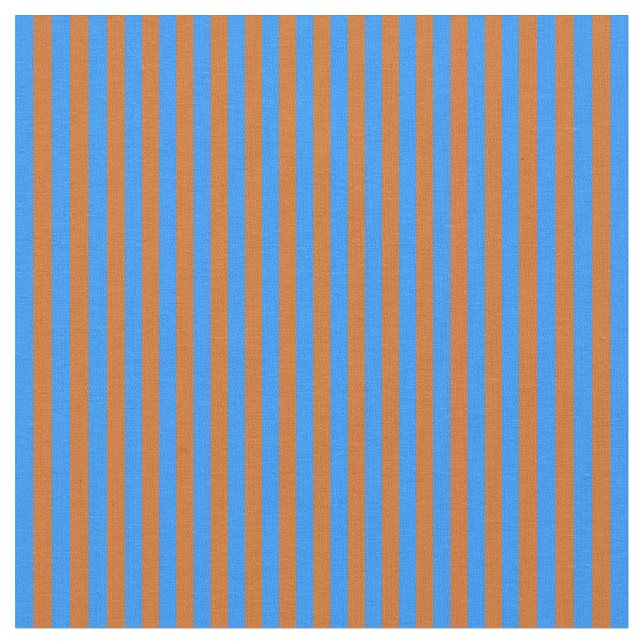 Tissu Motif bleu et chocolat rayé/lin (Fermer)
