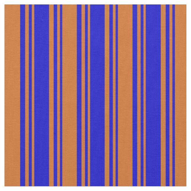 Tissu Motif Bleu et Chocolat rayé/Linu (Fermer)