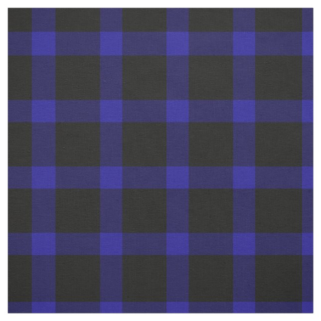 Tissu Motif bleu et noir Tartan Plaid (Échantillon)