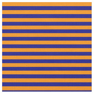 Tissu Motif Bleu et Orange foncé