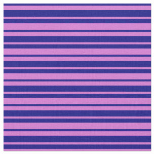 Tissu Motif Bleu et orchidée rayé/bordé