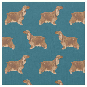 Tissu motif bleu foncé de Cocker Spaniel