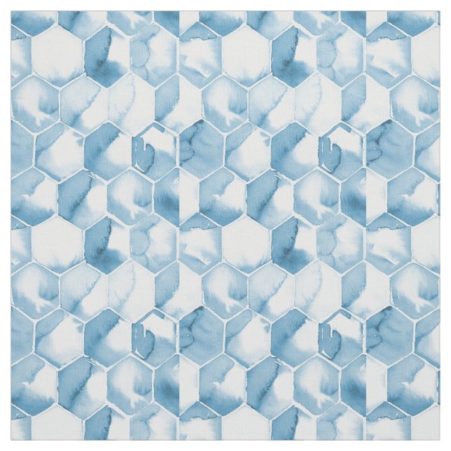 Tissu Motif bleu mou de Canotype d'aquarelle (Échantillon)