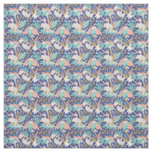 Tissu Motif bleu tropical de paresse