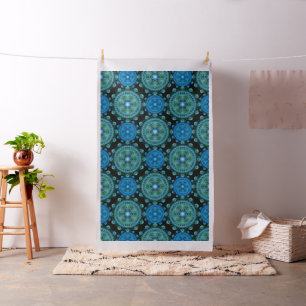 Tissu Motif bleu vert fractal
