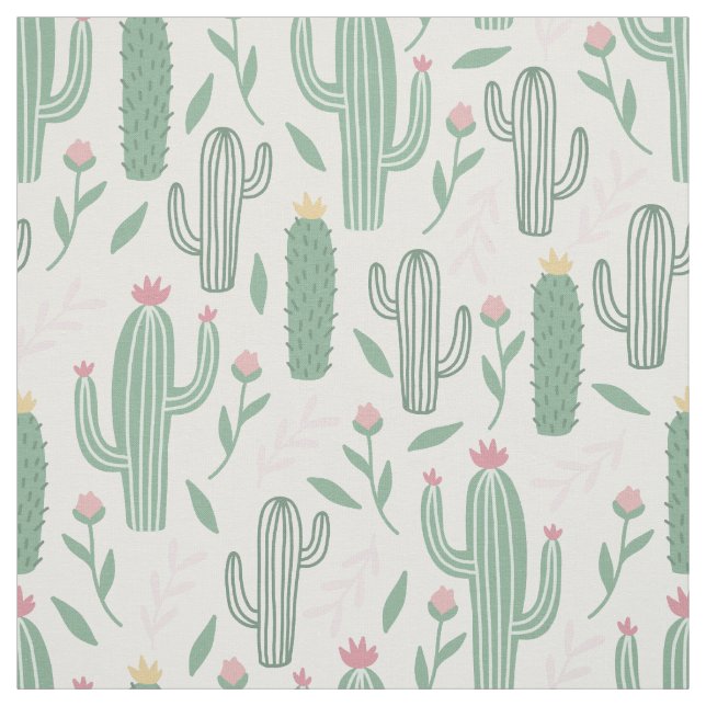 Tissu motif botanique de Cactus (Échantillon)