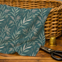 Motif botanique de feuille de vert sarcelle profon