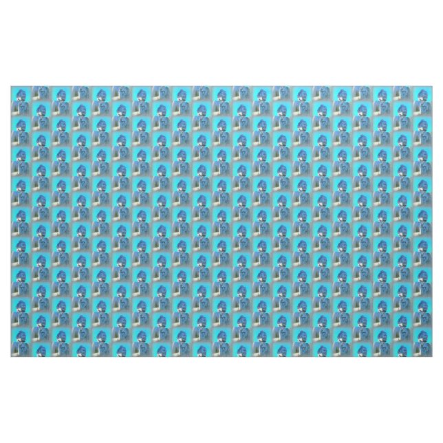 Tissu motif bouddha bleu (Yard)