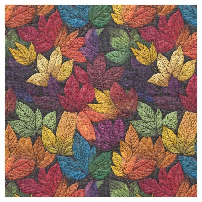 Tissu Motif brodé de automne (Fermer)