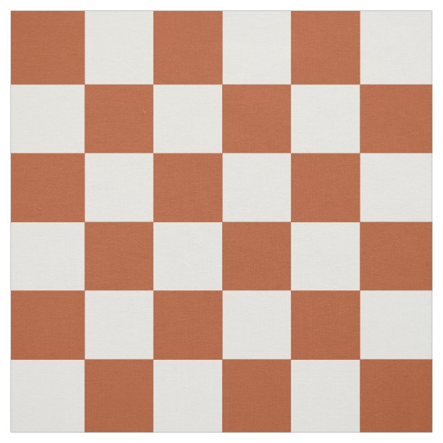 Tissu Motif Brown blanc À damiers chèque (Échantillon)