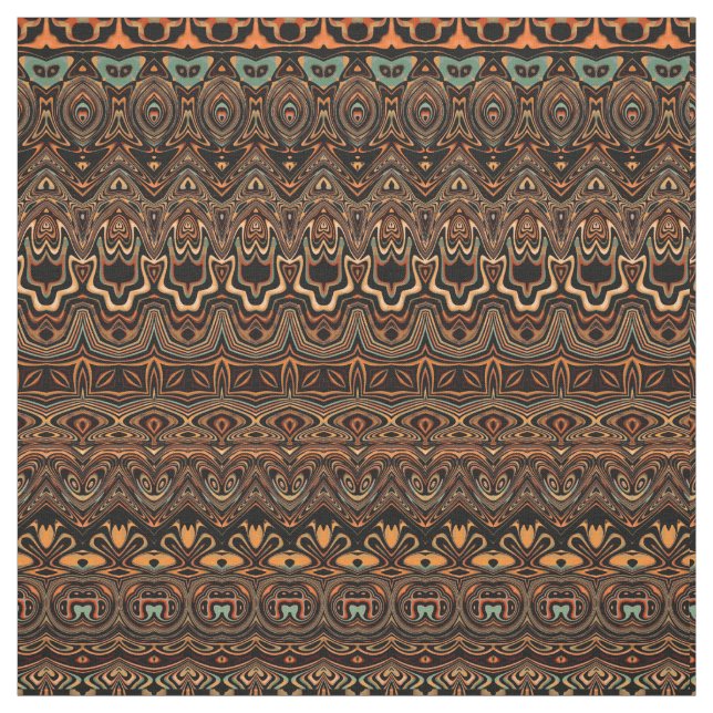 Tissu Motif Brown Boho Chic Gold (Échantillon)