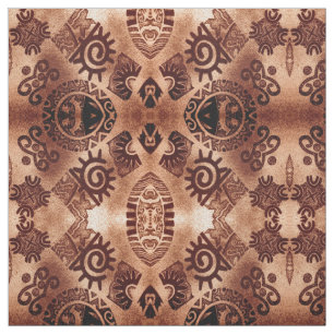 Tissu Motif Brown de Pictographe sud-ouest