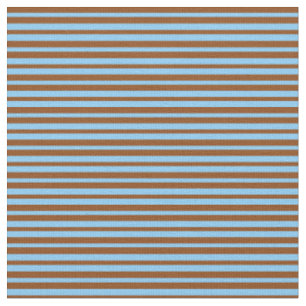 Tissu Motif Brown et bleu ciel clair