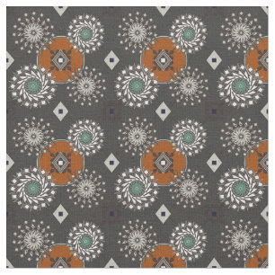Tissu Motif Brown gris automne et rouille