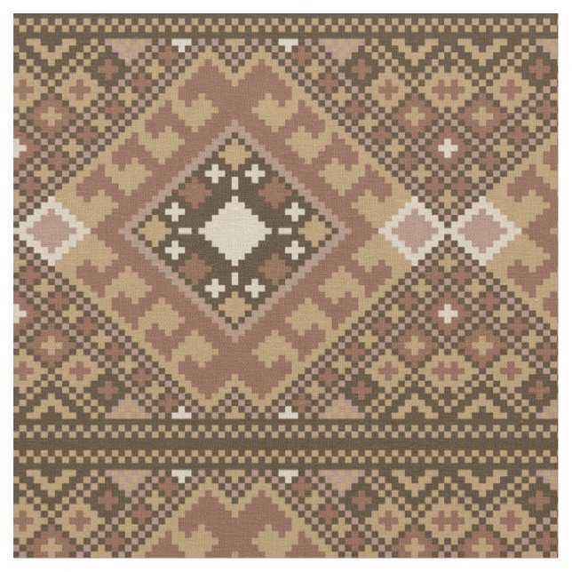 Tissu Motif Brown Pixel Aztec (Fermer)