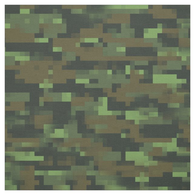 Tissu Motif Camouflage Camo Vert Pixelé (Échantillon)