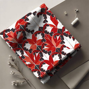Tissu Motif canadien créatif de feuille d'érable ID1072