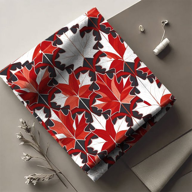 Tissu Motif canadien créatif de feuille d'érable ID1072 (Créateur téléchargé)
