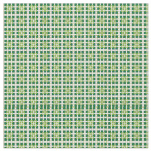 Tissu Motif carré de la forêt verte géométrique moderne