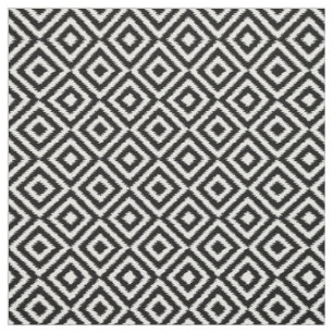 Tissu Motif Carré de l'Ikat noir noir chic