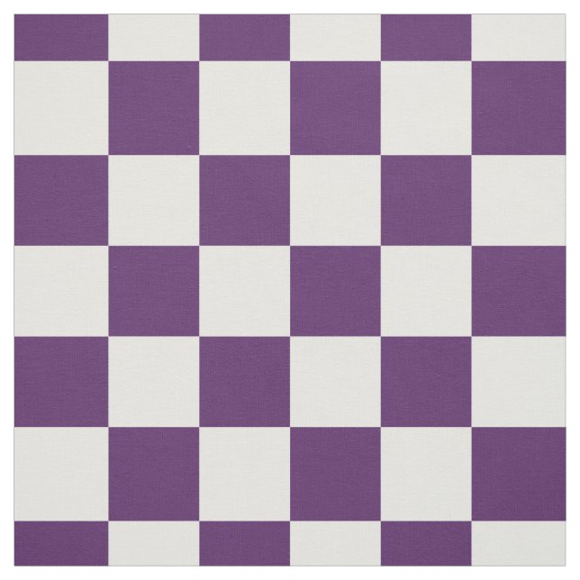 Tissu Motif Carré de tableau de bord blanc violet À dami (Échantillon)