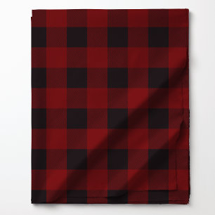Tissu Motif carreau buffle rouge et noir