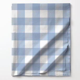 Tissu Motif carreau buffleau bleu doux et blanc