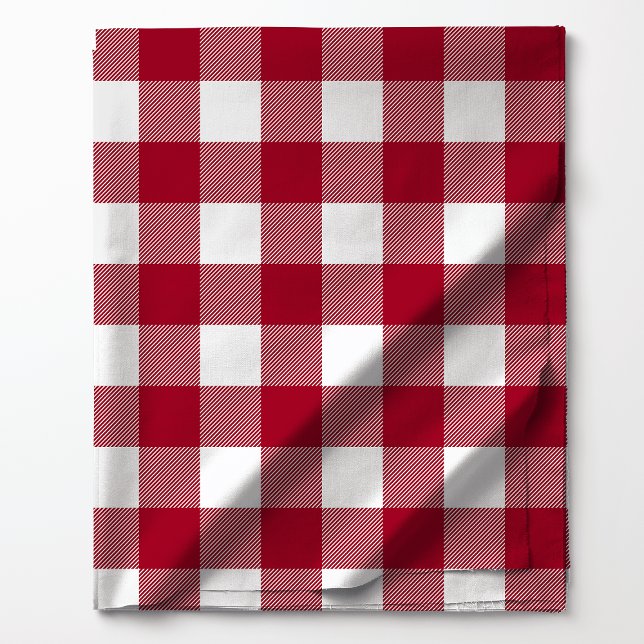 Tissu Motif carreau de buffle rouge et blanc (Créateur téléchargé)