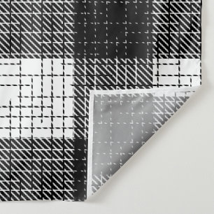 Tissu Motif carreaux à carreaux noir et blanc gras