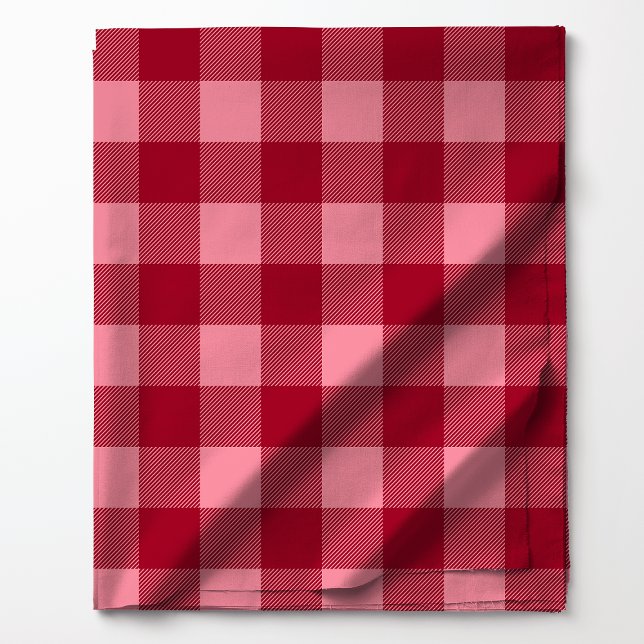 Tissu Motif carreaux buffalo rouge et rose (Créateur téléchargé)
