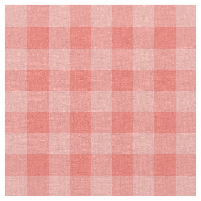 Tissu Motif Carreaux Gingham Corail Chic (Fermer)