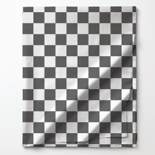 Tissu Motif carreaux gris foncé et blanc
