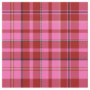 Tissu Motif carreaux tartan marron rose