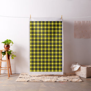 Tissu Motif carreaux tartan noir jaune