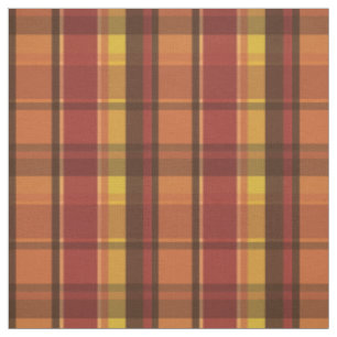 Tissu Motif carreaux thème automne couleurs chaudes