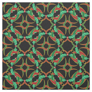 Tissu Motif celtique de guirlande de houx de Noël