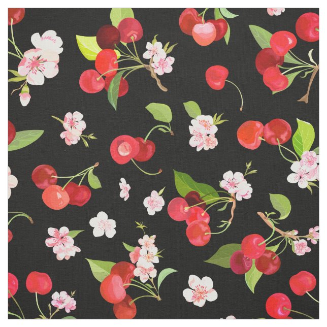 Tissu Motif cerise 2 (Échantillon)