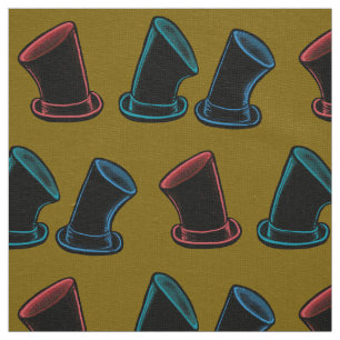Tissu Motif Chapeaux Hauts-de-forme