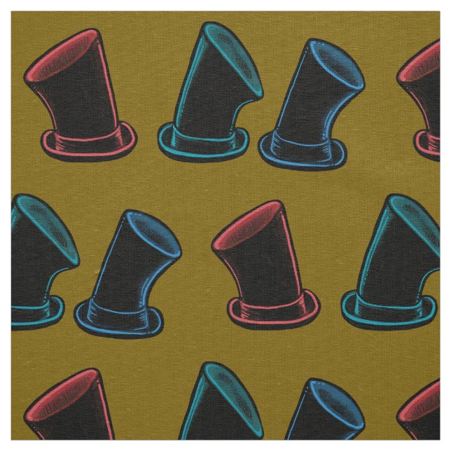 Tissu Motif Chapeaux Hauts-de-forme (Échantillon)
