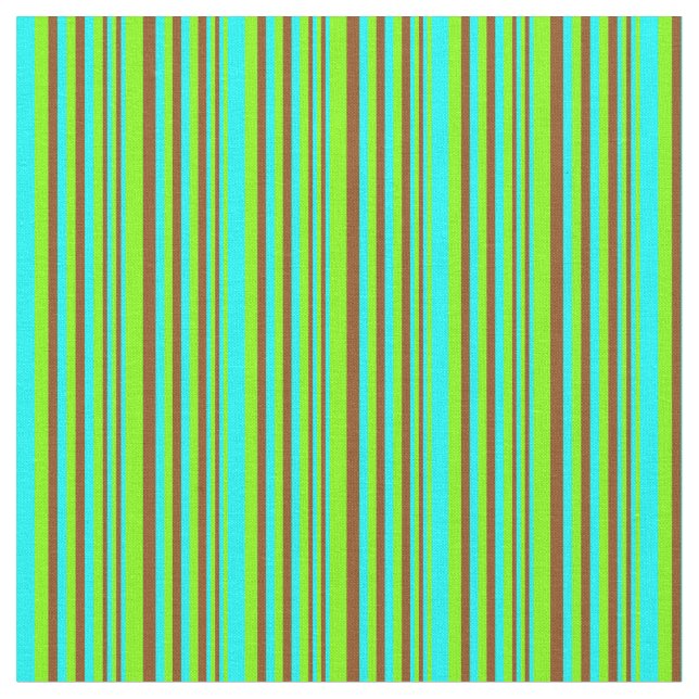 Tissu Motif Chartreuse, Cyan & Brown (Fermer)
