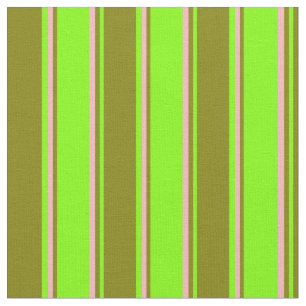 Tissu Motif Chartreuse, vert et lignes rose clair