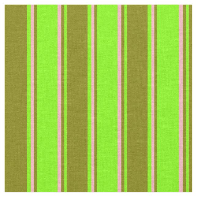 Tissu Motif Chartreuse, vert et lignes rose clair (Fermer)